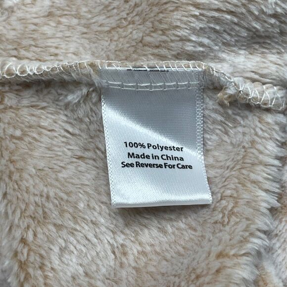 Coral Bay Robe Womens Medium Tan Leopard Animal Print Plush Zip Up Mock Neck - Picture 6 of 9